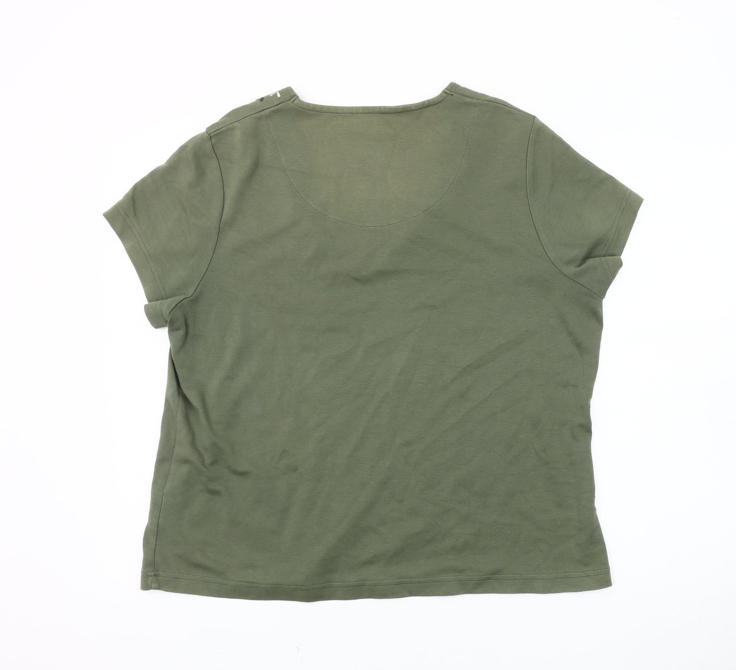 Womens UK Size 20 DASH Green Basic T-Shirt