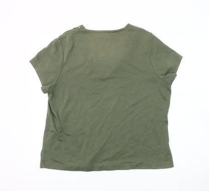 Womens UK Size 20 DASH Green Basic T-Shirt