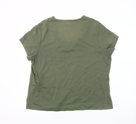 Womens UK Size 20 DASH Green Basic T-Shirt