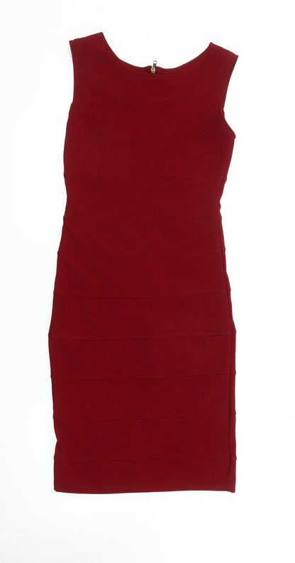 Boohoo Women's Red Bodycon Dress Size 6 Party Cocktail
