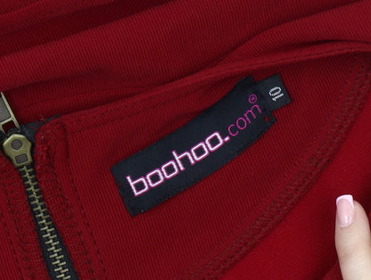 Boohoo Women's Red Bodycon Dress Size 6 Party Cocktail