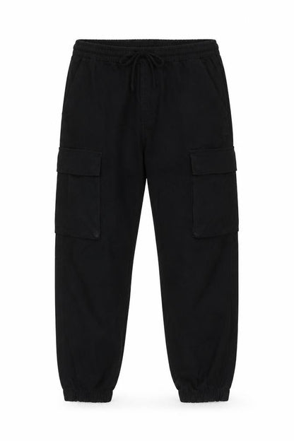 Mens UK Size 48 PAZ Italia Slim Fit Cargo Black Trousers