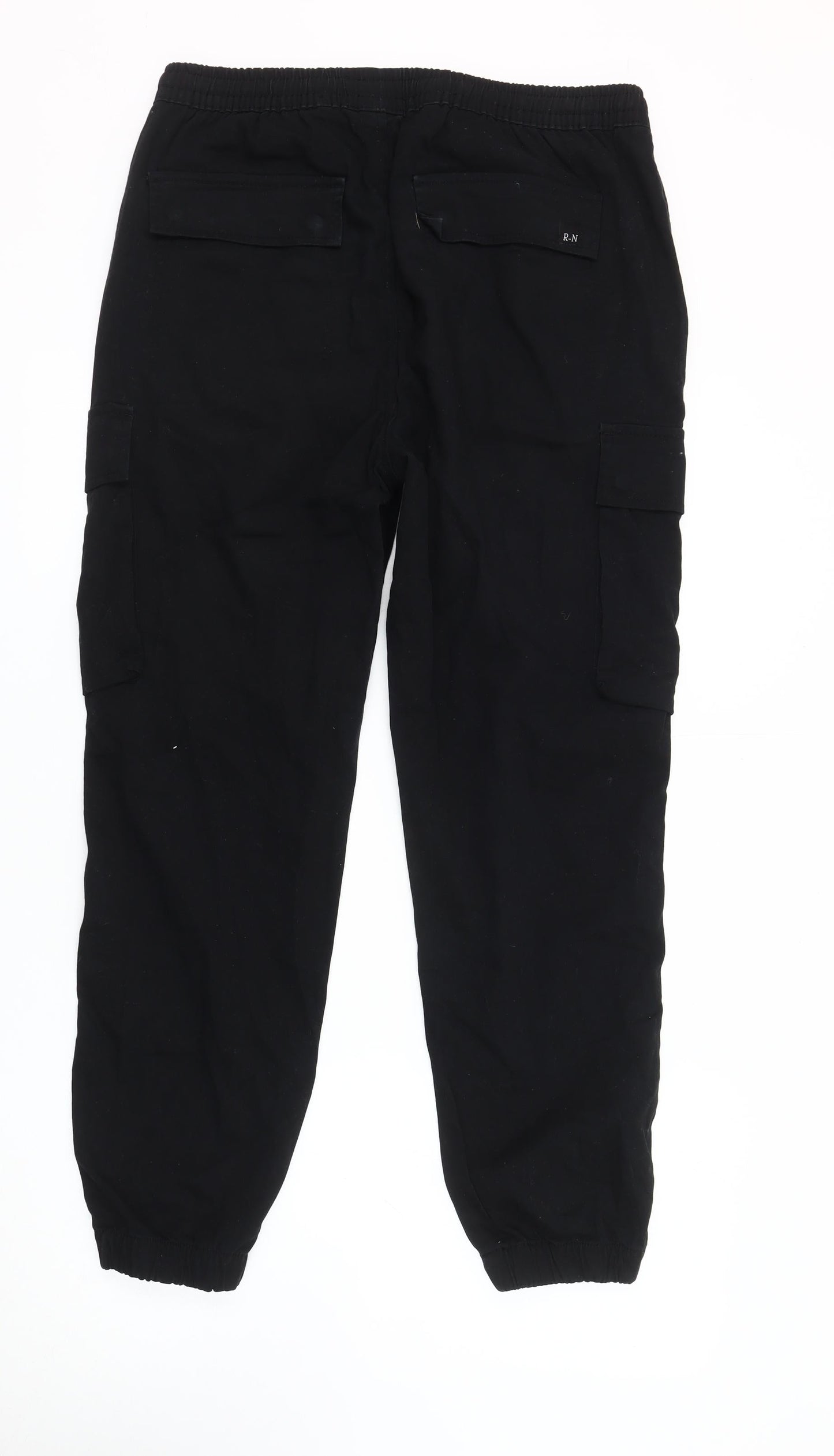 PAZ Italia Men's Black Slim Cargo Trousers, Size 48