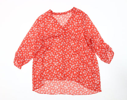 Womens UK Size 18 Roman Originals Red Tunic Blouse