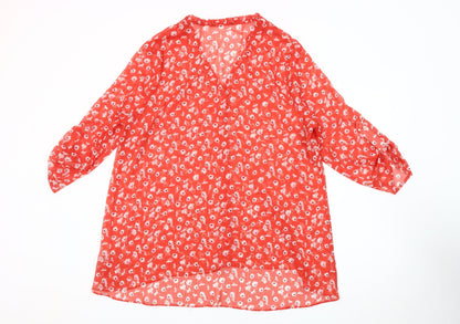 Womens UK Size 18 Roman Originals Red Tunic Blouse