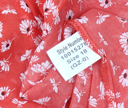 Womens UK Size 18 Roman Originals Red Tunic Blouse