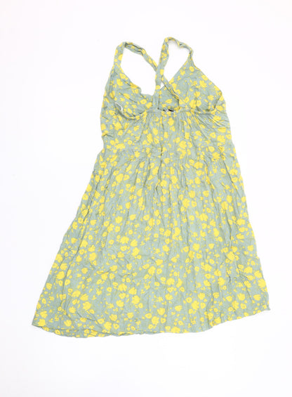 Next Women's Green Floral Halter Dress, Size 6