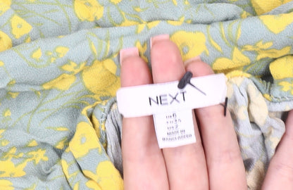 Next Women's Green Floral Halter Dress, Size 6