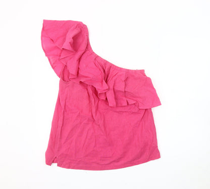 Womens UK Size 12 Warehouse Pink Basic Blouse