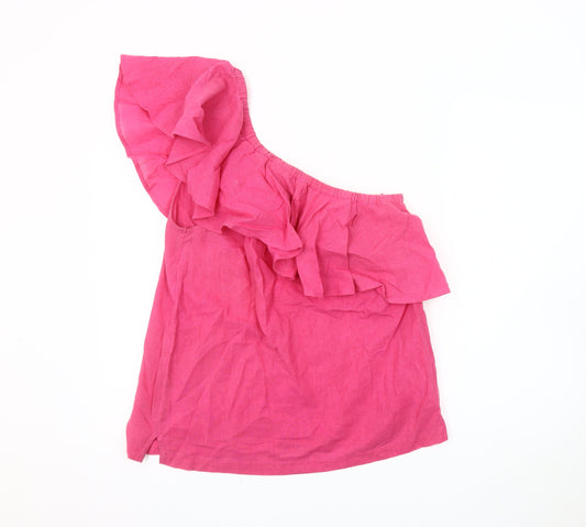 Womens UK Size 12 Warehouse Pink Basic Blouse