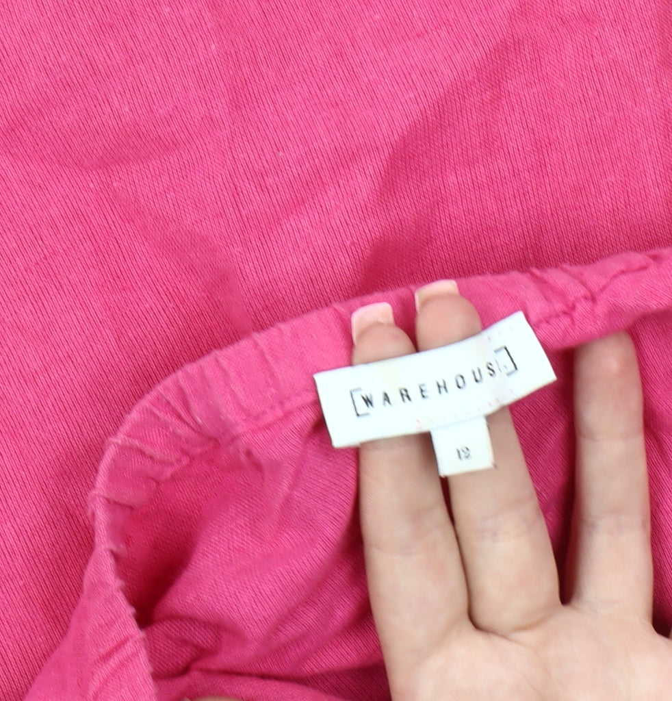 Womens UK Size 12 Warehouse Pink Basic Blouse