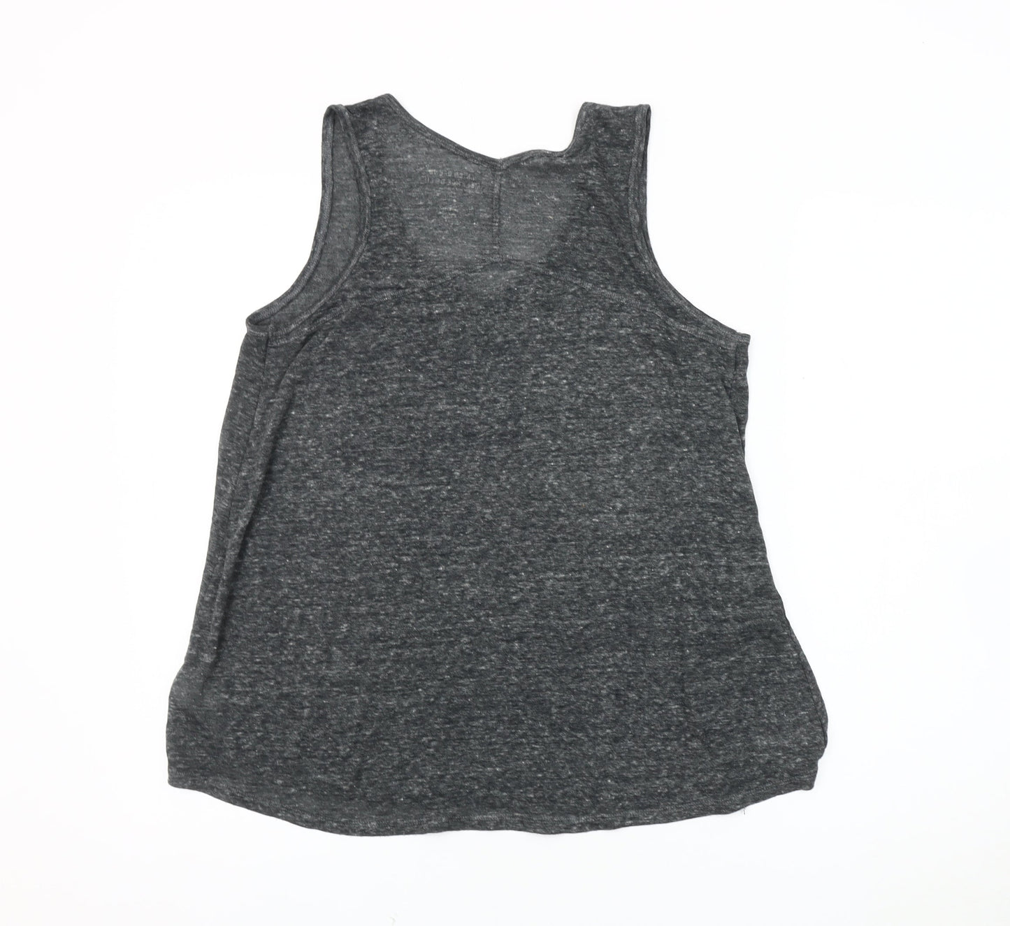 Gap Women's Grey V-Neck Linen Blend Tank Top - M