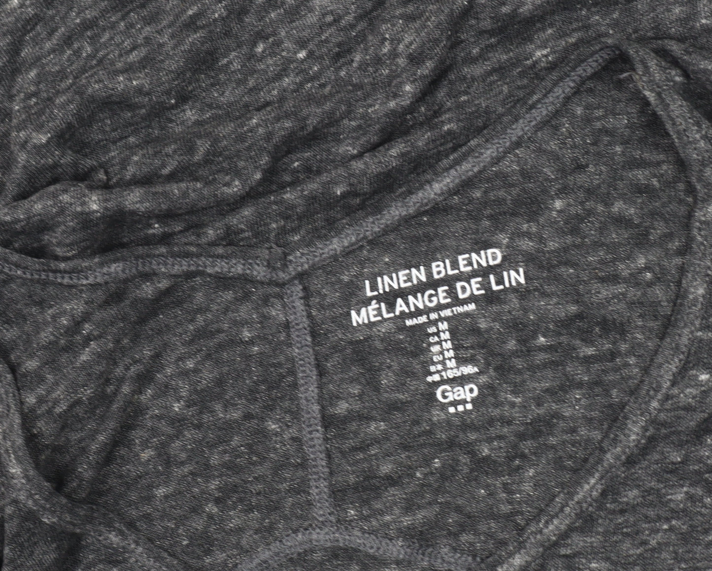 Gap Women's Grey V-Neck Linen Blend Tank Top - M