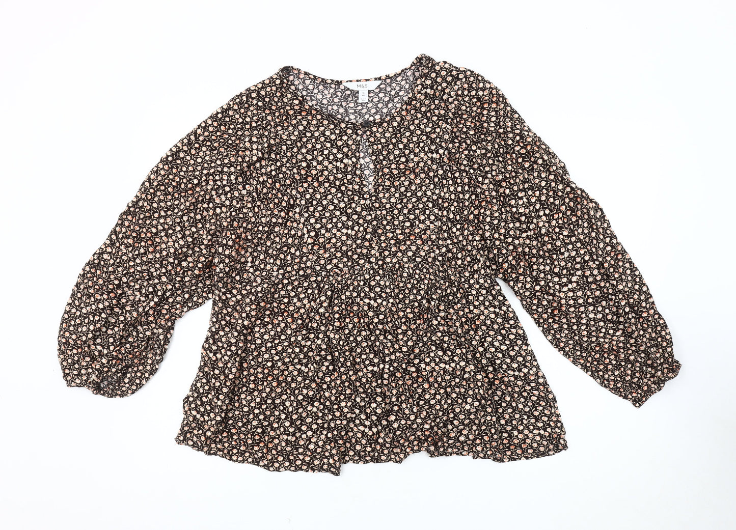Womens UK Size 16 Marks and Spencer Black Basic Blouse