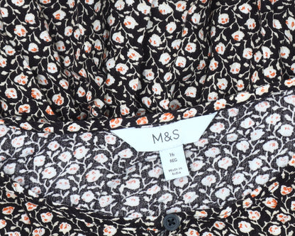 Womens UK Size 16 Marks and Spencer Black Basic Blouse