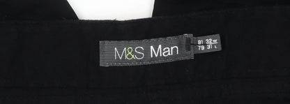 Marks and Spencer Men Black Cargo Trousers - M