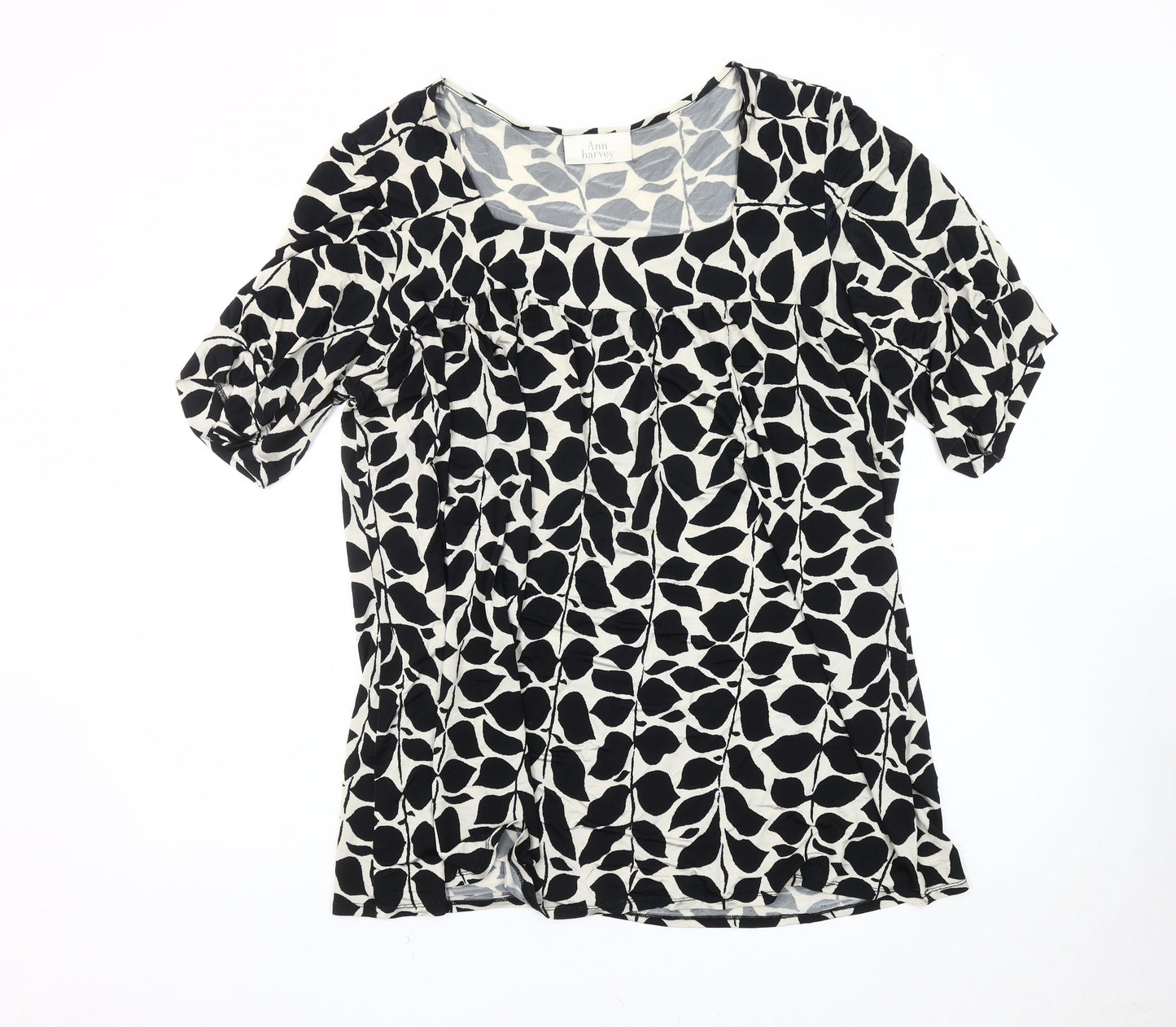 Ann Harvey Women's Black Animal Print Top Size 20