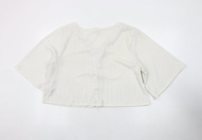 H&M Women's White V-Neck Cardigan XL