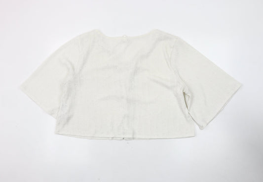 H&M Women's White V-Neck Cardigan XL