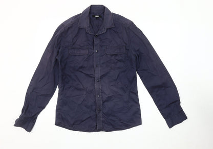 ASOS Men's Blue Button-Up Shirt Long Sleeve Size S