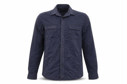 Front view of ASOS Men's Blue Button-Up Shirt Long Sleeve, size S