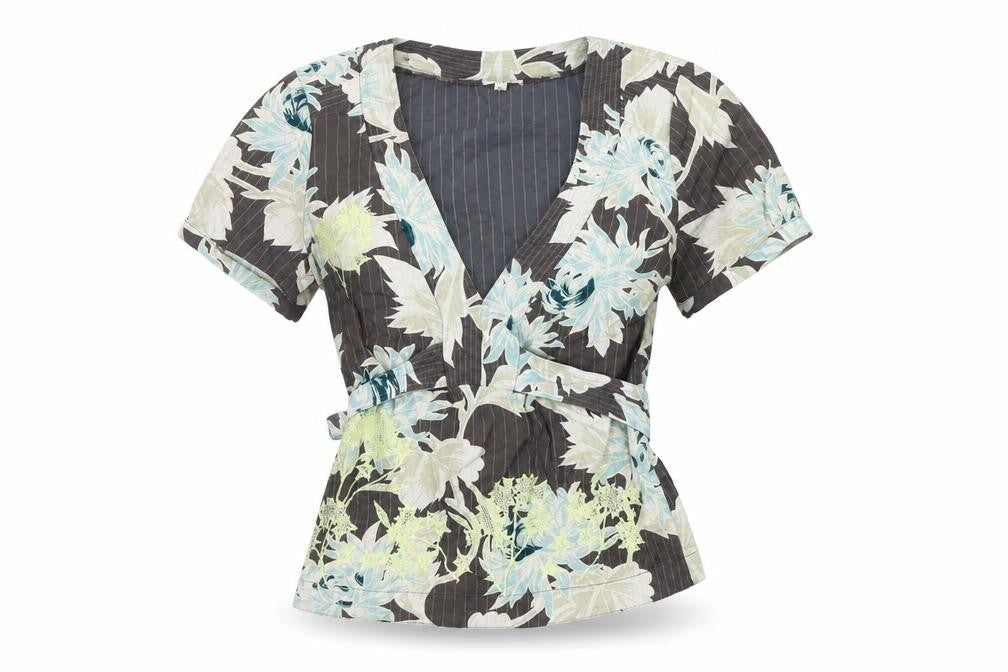 Womens UK Size XS Noa Noa Multicoloured Wrap Blouse