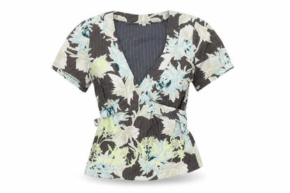 Womens UK Size XS Noa Noa Multicoloured Wrap Blouse