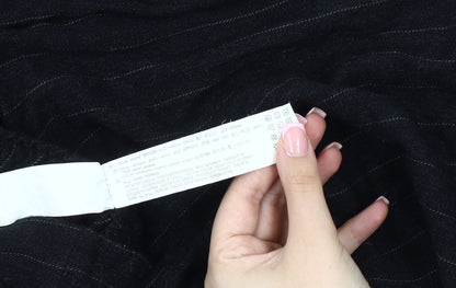 Zara Woman Black Striped Trousers XL, Pleated, Elegant