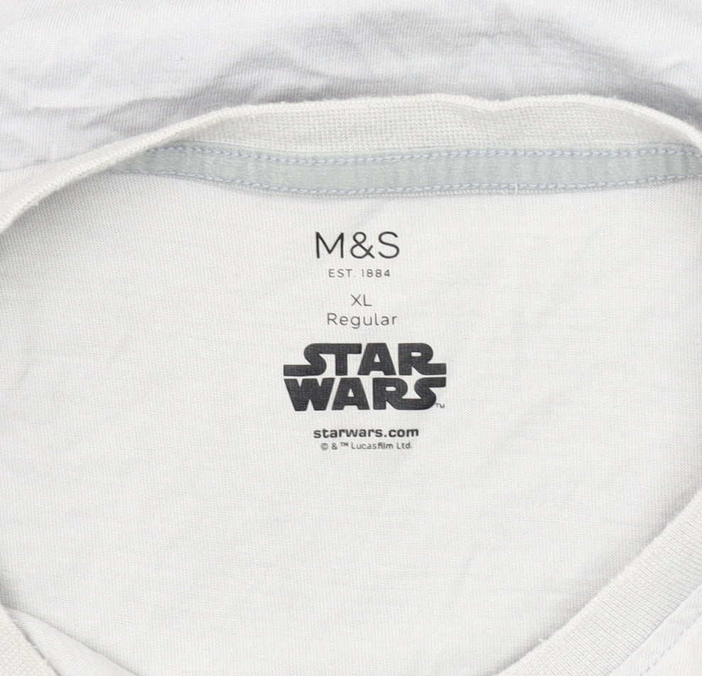 Marks and Spencer Men's XL Grey Star Wars T-Shirt