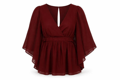 Womens UK Size 10 Jane Norman Red Basic Blouse