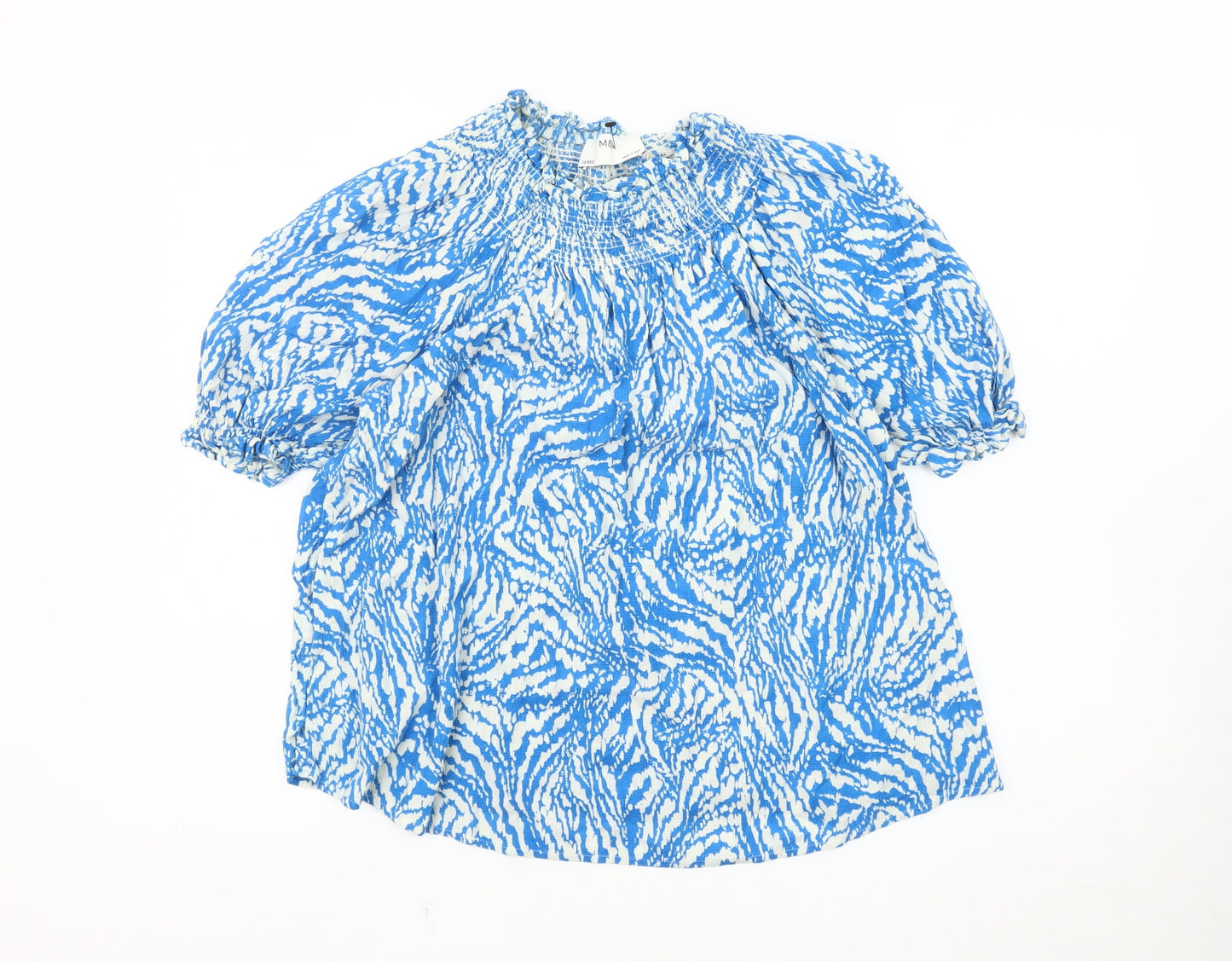 Womens UK Size 10 Marks and Spencer Blue Basic Blouse