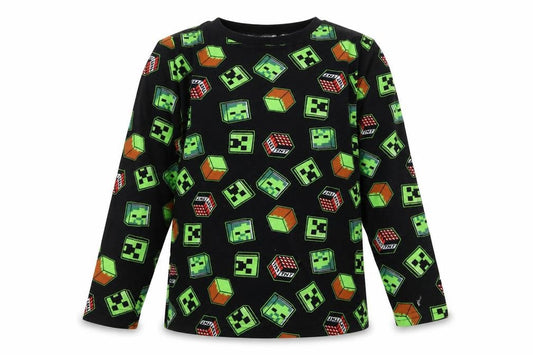 Primark Boys Black Minecraft Pyjama Top 9-10 Years
