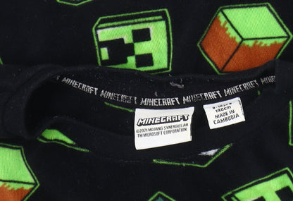 Primark Boys Black Minecraft Pyjama Top 9-10 Years