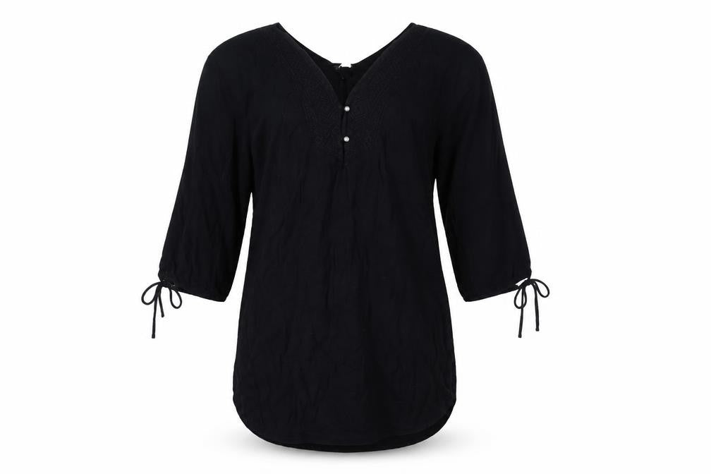 Womens UK Size M ROXY Black Tunic Blouse