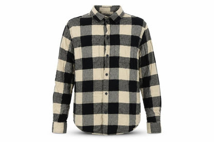 H&M Men XS Black Beige Check Cotton Shirt