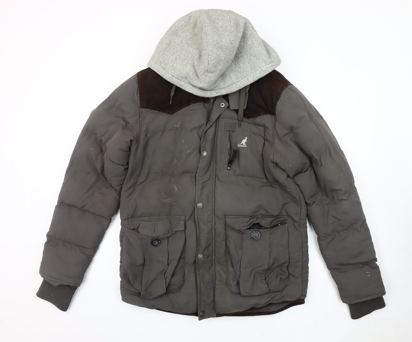 Mens UK Size S Kangol Grey Puffer Jacket