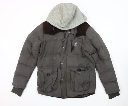Mens UK Size S Kangol Grey Puffer Jacket