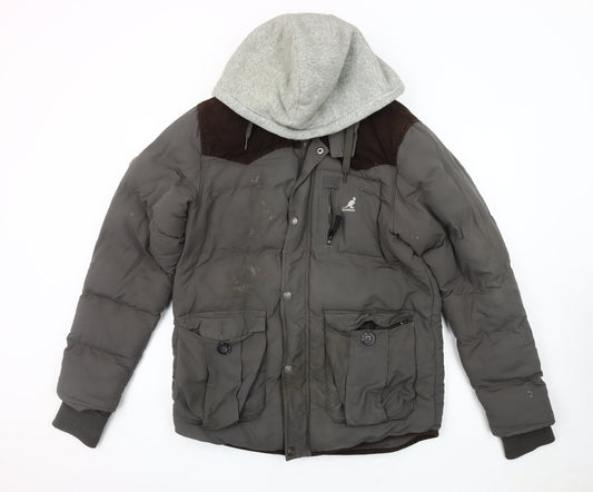 Mens UK Size S Kangol Grey Puffer Jacket