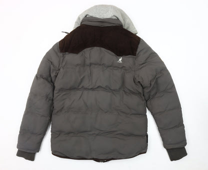Mens UK Size S Kangol Grey Puffer Jacket