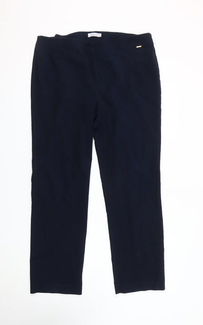 Womens UK Size 12 Marks and Spencer Classic Fit Ankle Blue Trousers