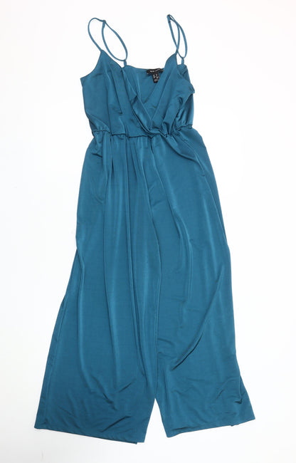 New Look Women's Blue V-Neck Jumpsuit Size 10