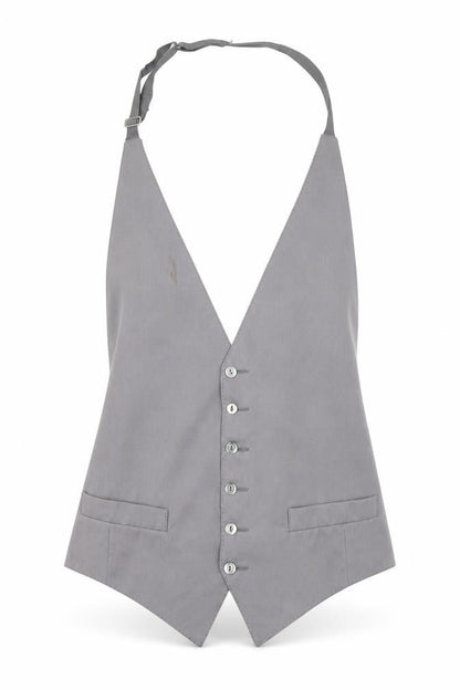 Mens UK Size S Moss Bros Regular Grey Suit Waistcoat