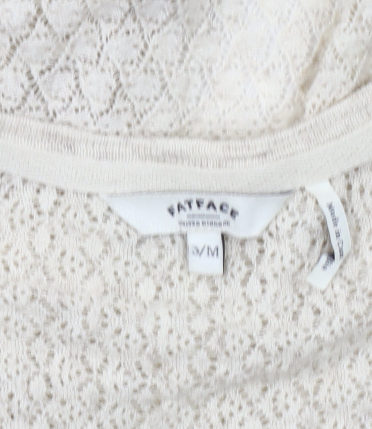 Womens UK Size M Fat Face Beige Cape Jumper