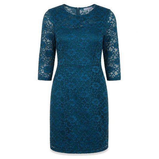 Front view of Red Herring Women's Blue Lace Dress, size 10
