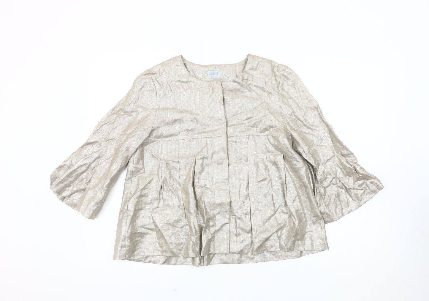 Oasis Women’s Silver Blazer, Size 10, Lightweight