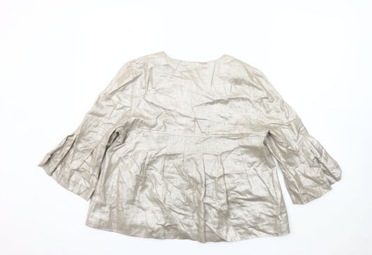 Oasis Women’s Silver Blazer, Size 10, Lightweight