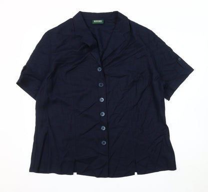 Rowland's Men's Blue Short Sleeve Button-Up Shirt