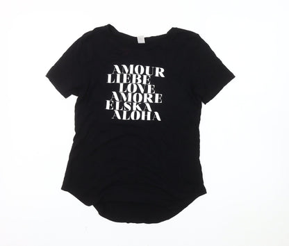 Womens UK Size XS Old Navy Black Basic T-Shirt