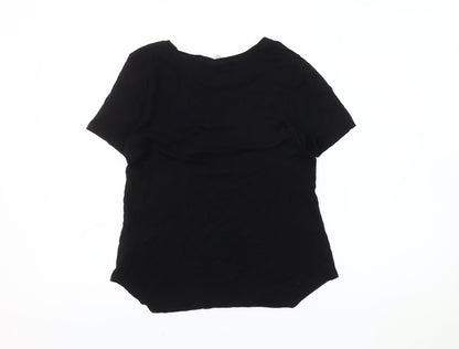 Womens UK Size XS Old Navy Black Basic T-Shirt