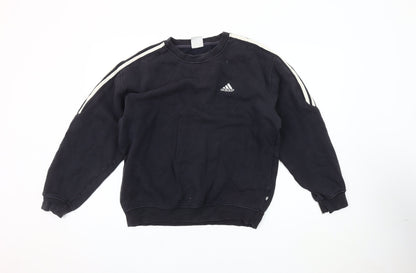 Adidas Men's Black Pullover Sweatshirt S - Logo Accent